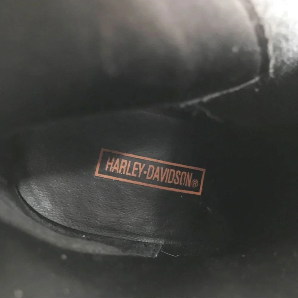 Harley-Davidson Black Leather Studded Moto Boots - Picture 10 of 14